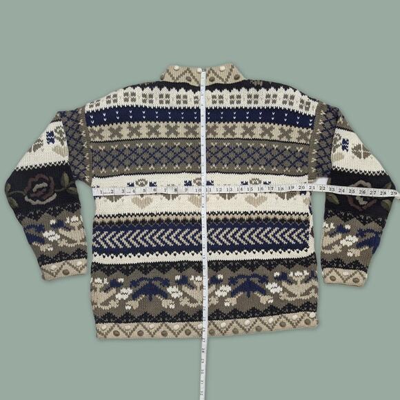 Vintage Roses Grandma Oversized Sweater International Express- Size Small - Picture 2 of 4